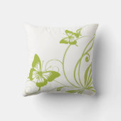 白と緑の蝶結婚の クッション (裏面)