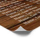 白と緑の12テーブル結婚のシーティングチャート ポスター (角)