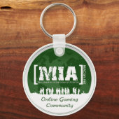 白と緑のMIAClan.netキーチェーン キーホルダー (正面)