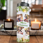 白と緑8写真テンプレートクリスマス タンブラー