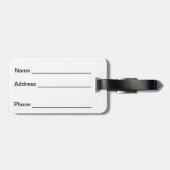 白と緑&金ゴールドグリッタールックシャムロック ラゲッジタグ (裏面横)