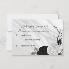 白と背の花の大理石 出欠カード