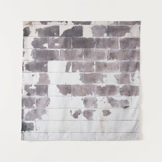 白と茶のコンクリート壁 タペストリー (正面)