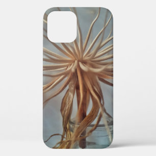 白と茶の抽象芸術絵画 iPhone 12ケース