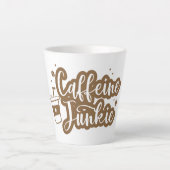 白と茶色のコーヒーカップ カフェラテマグ (正面)