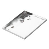 白と茶色のタビー猫絵画のメモ帳 ノートパッド (回転)