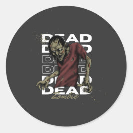 白と茶色のデッドゾンビステッカー ラウンドシール