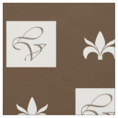 白と茶色のパタ市松模様にーン ファブリック (クローズアップ)