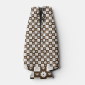 白と茶色のパタ市松模様にーン ボトルクーラー (裏面)