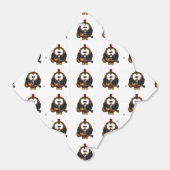 白と茶色のフクロウ遊は赤い帽子のギターだ フェイバーボックス (折り畳みなし)