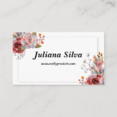 白と茶色のフローラ名刺の風景 エンクロージャーカード (裏面)