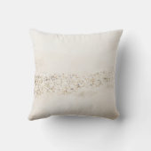 白と茶色のフローラ織物 クッション (裏面)