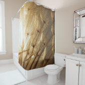 白と茶色のフローラ織物 シャワーカーテン (インサイチュ)