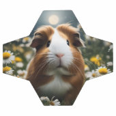 白と茶色のモルモットの月とデイジー サッカーボール (フラット)