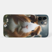 白と茶色のモルモットの月とデイジー Case-Mate iPhoneケース (裏面(横))