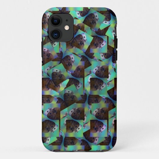 白と茶色のモルモット抽象芸術パターン Case-Mate iPhoneケース (裏面)