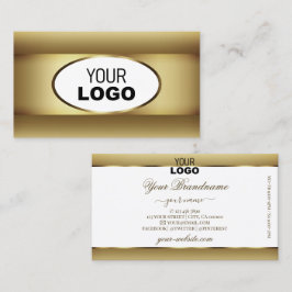 白と茶色のログラデーションゴの濃い金ゴールドデコールフレーム 名刺