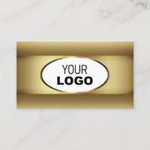 白と茶色のログラデーションゴの濃い金ゴールドデコールフレーム 名刺 (正面)