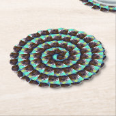 白と茶色の丸いモルモット柄 ペーパーコースター (アングル)