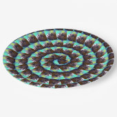 白と茶色の丸いモルモット柄 ペーパープレート (アングル)