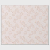 白と茶色の可愛いクリスマスモダン ラッピングペーパー (フラット)