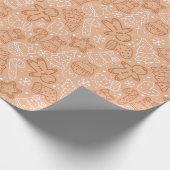 白と茶色の可愛いクリスマスモダン ラッピングペーパー (角)