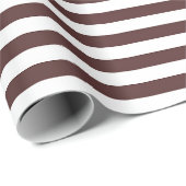 白と茶色の大きなストライプチョコレート好き ラッピングペーパー (ロールコーナー)