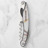 白と茶色の大理石のテクスチャモノグラム ソムリエナイフ (正面)