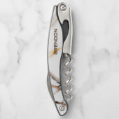 白と茶色の大理石のテクスチャモノグラム ソムリエナイフ (裏面)