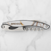 白と茶色の大理石のテクスチャモノグラム ソムリエナイフ (正面)