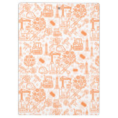 白と茶色の建築設計図エンジニア クリップボード (裏面)