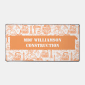 白と茶色の建築設計図エンジニア デスクマット (正面)