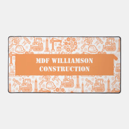 白と茶色の建築設計図エンジニア デスクマット