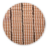 白と茶色の抽象芸術 セラミックノブ (正面)