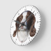 白と茶色の時計 ラウンド壁時計 (傾斜)