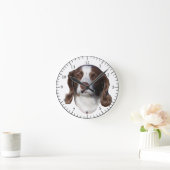 白と茶色の時計 ラウンド壁時計 (ホーム)