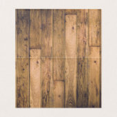 白と茶色の木製アクセントレシピテントカード 名刺 (内部フラット)