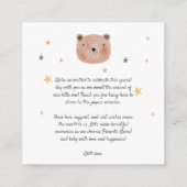 白と茶色の水色かわいい赤ちゃんシャワー エンクロージャーカード (裏面)