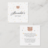 白と茶色の水色かわいい赤ちゃんシャワー エンクロージャーカード (正面/裏面)