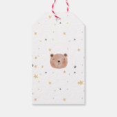 白と茶色の水色かわいい赤ちゃんシャワー ギフトタグ (裏面)