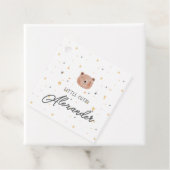 白と茶色の水色かわいい赤ちゃんシャワー フェイバータグ (インサイチュ)