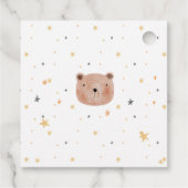 白と茶色の水色かわいい赤ちゃんシャワー フェイバータグ (裏面)