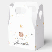 白と茶色の水色かわいい赤ちゃんシャワー フェイバーボックス (オープン)