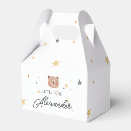 白と茶色の水色かわいい赤ちゃんシャワー フェイバーボックス