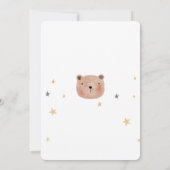 白と茶色の水色かわいい赤ちゃんシャワー 招待状 (裏面)