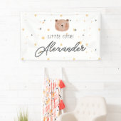 白と茶色の水色かわいい赤ちゃんシャワー 横断幕 (インサイチュ)