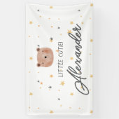 白と茶色の水色かわいい赤ちゃんシャワー 横断幕 (縦)