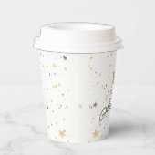 白と茶色の水色かわいい赤ちゃんシャワー 紙コップ (右)