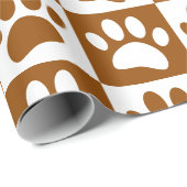 白と茶色の犬が四角い道を歩カスタムく ラッピングペーパー (ロールコーナー)