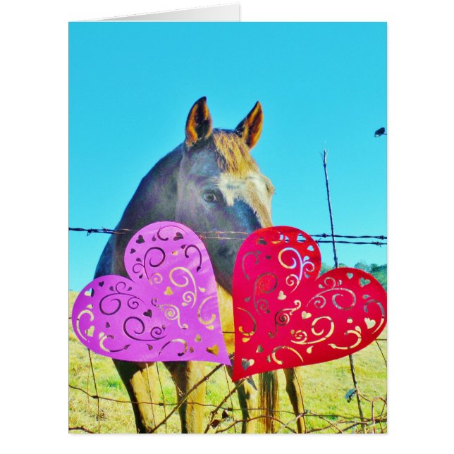 白と茶色の馬のバレンタインハート (正面)